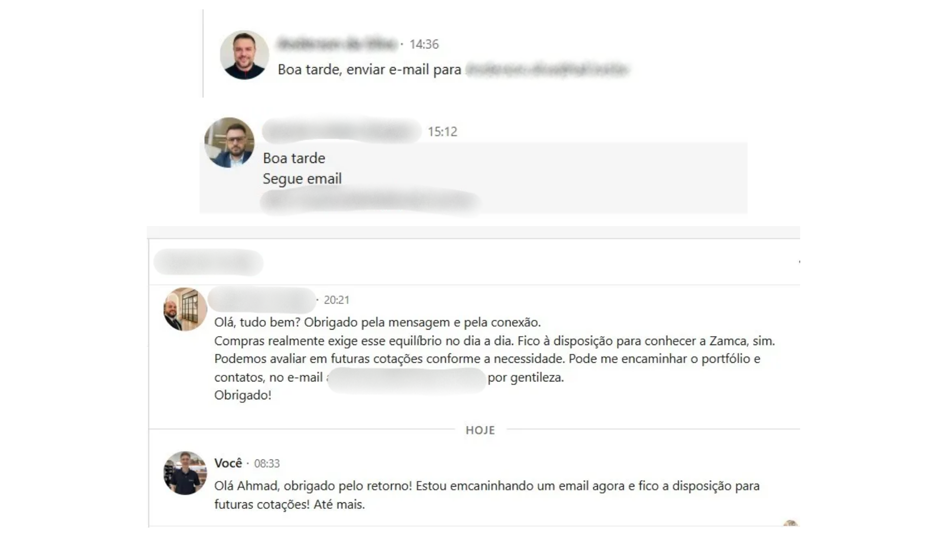 Decisores respondendo e pedindo proposta comercial